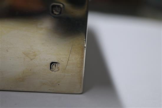 A modern silver cigarette box, by Cooper Brothers & Sons, Sheffield, 1973, 15cm.